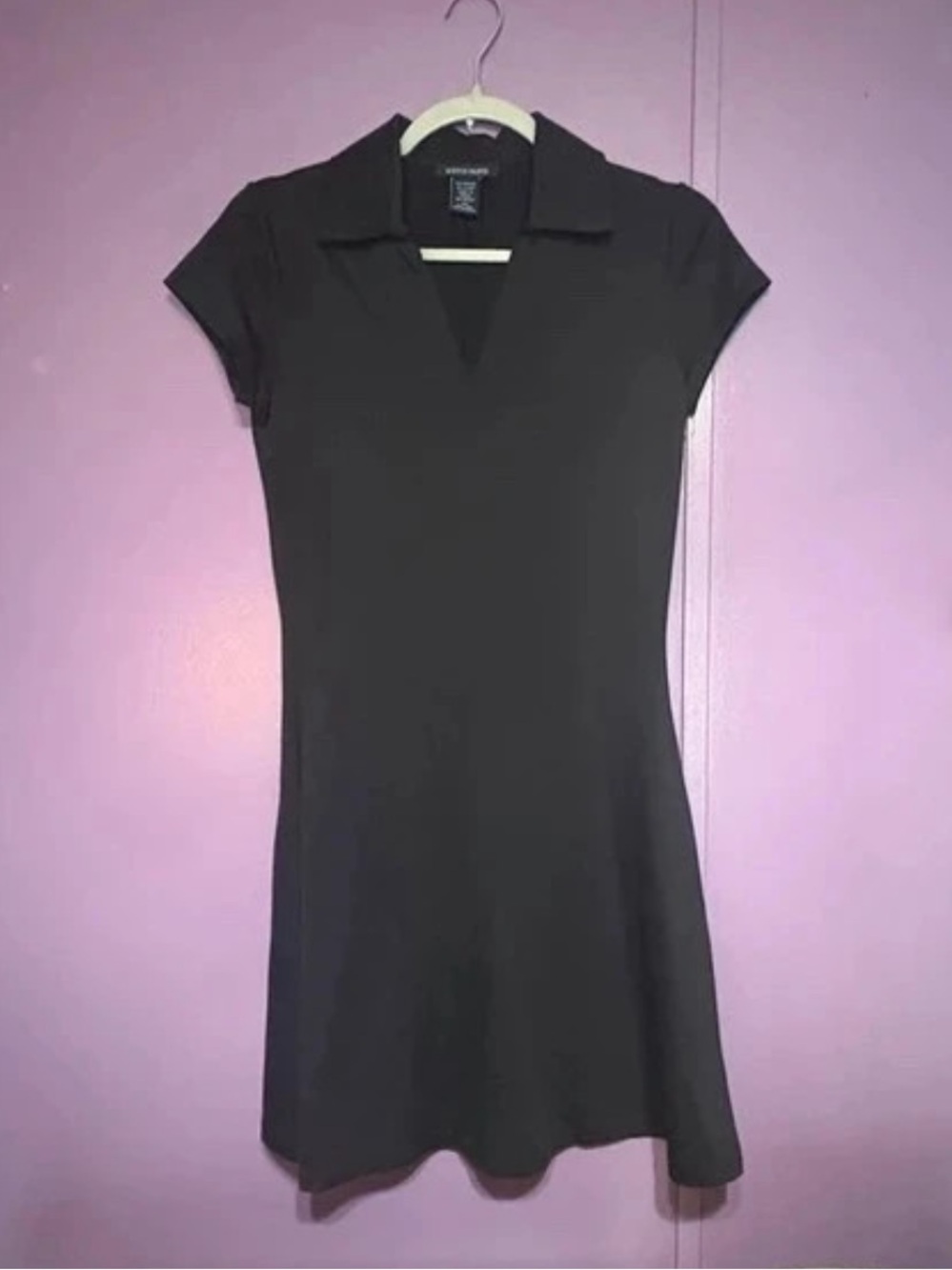 Boston Proper Black Short-Sleeve Polo Dress